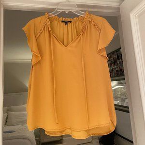 Yellow Flutter Sleeve Top